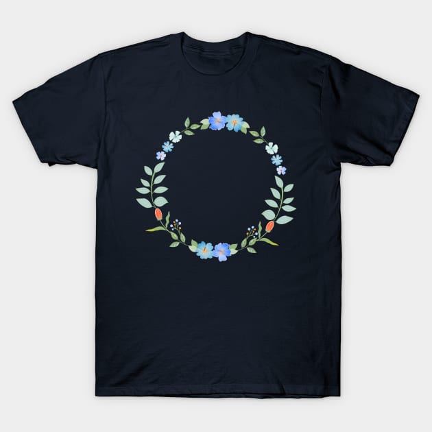 Floral Wreath T-Shirt by CalliLetters